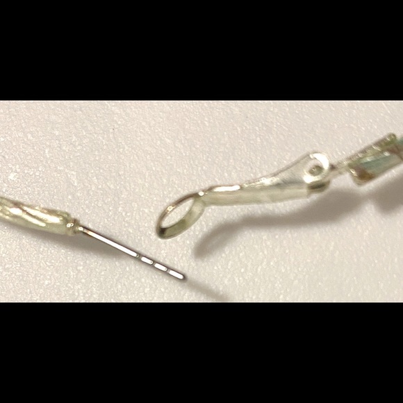 3” silver plated textured hoops - Picture 2 of 4